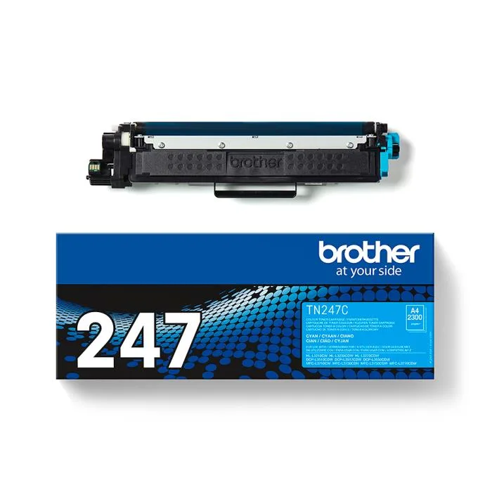 Brother TN-247C Toner Ciano Alta Capacita' 2.300 Pag per HLL3210CW / HLL3230CDW / HLL3270CDW / DCPL3550CDW / MFCL3730CDN / MFCL3750CDW / MFCL3770CDW