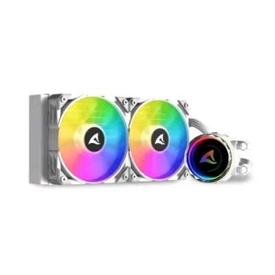 Sharkoon S80 ARGB Dissipatore a Liquido All-in -One per CPU Intel AMD 2XVENTOLE PWM RGB Radiatore da 240mm Bianco