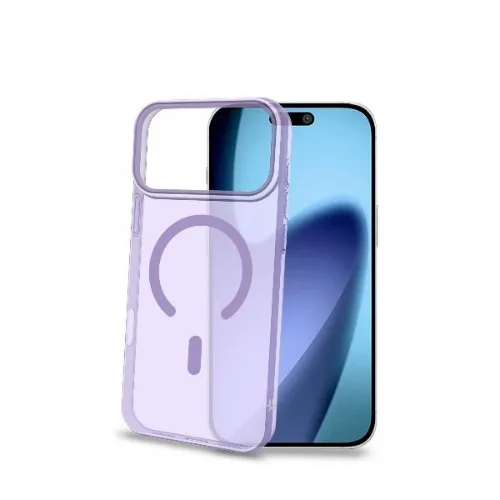 Celly Apple iPHONE 17 Pro Max Cover Rigida Trasparente Colorata in Policarbonato Compatibile Magsafe Viola