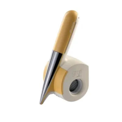 Ariete 0457 Grati' Waterproof Grattugia Elettrica Ricaricabile Lavabile Sotto Acqua Corrente 2 Rulli Inox Bianco Giallo