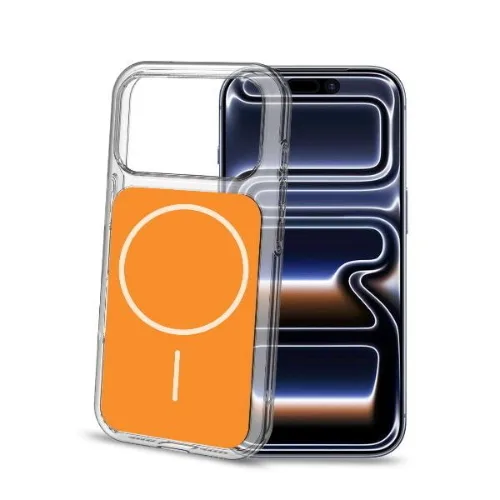 Celly Apple iPHONE 17 Pro Max Cover Sottile Bordi Trasparenti Magsafe Arancione