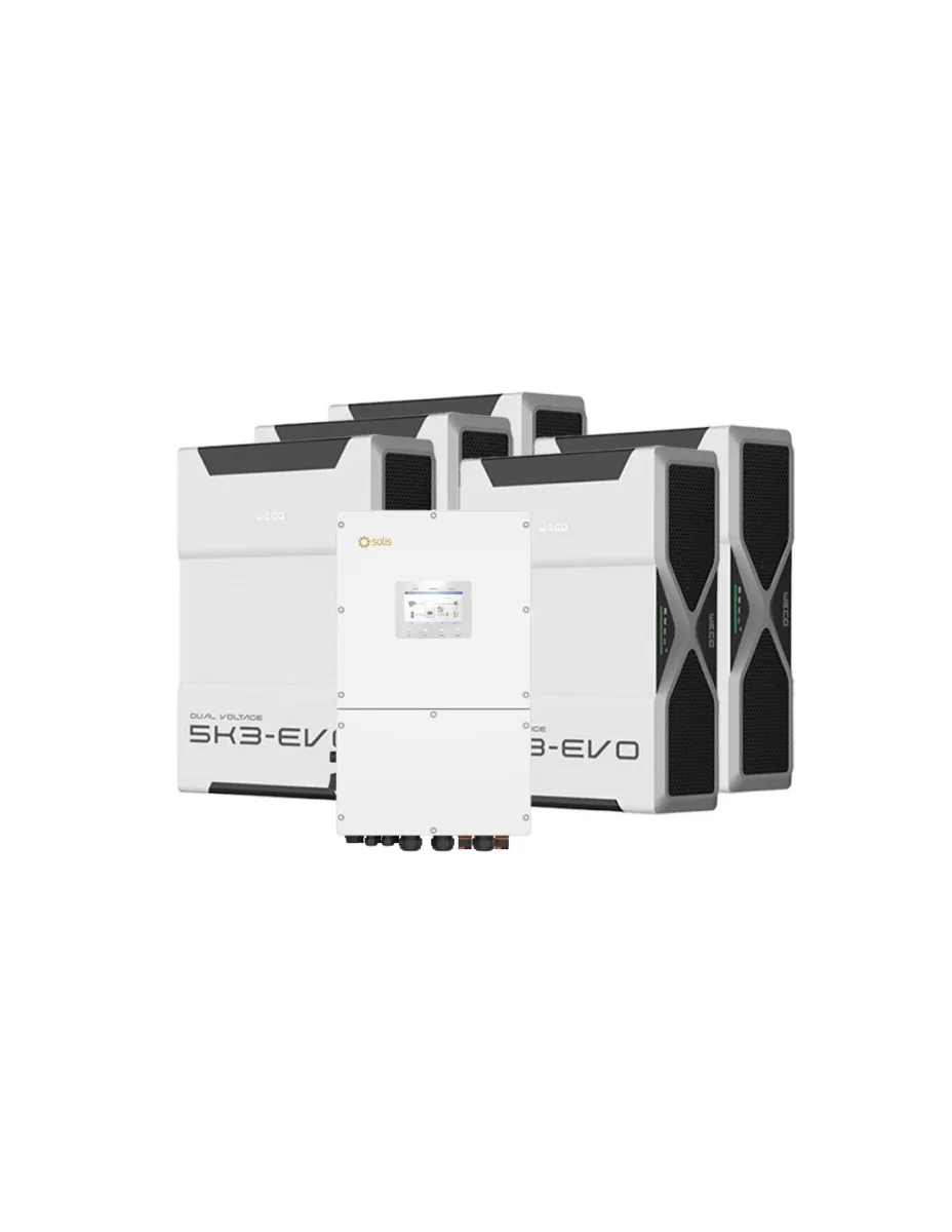 Sistema di accumulo trifase inverter 40kW Solis batteria al litio 26.1kWh Weco EVO 5k3