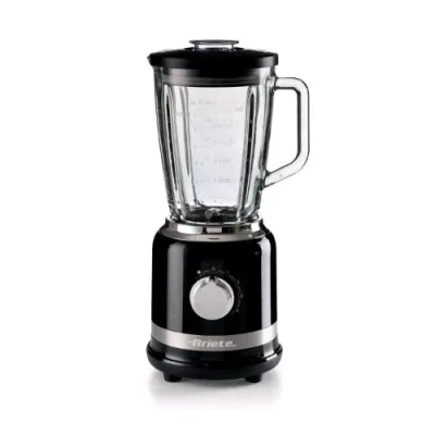 Ariete 0585/02 Frullatore Moderna 1000W 4 Velocita' Funzione Pulse Tritaghiaccio Tazza in Vetro Graduata da 1.5 l Nero