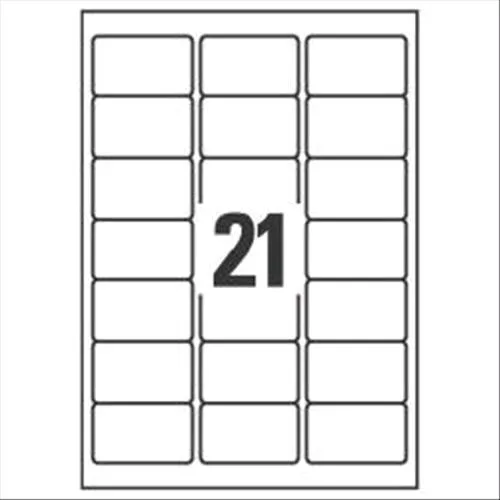 Avery-Zweckform L7560-25 Conf 525 Etichette 38.1X63.5 Adesive Trasparente Opaco