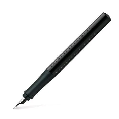 Faber Castell Penna Stilografica Grip 2010 Pennino M Fusto Nero Inchiostro Blu
