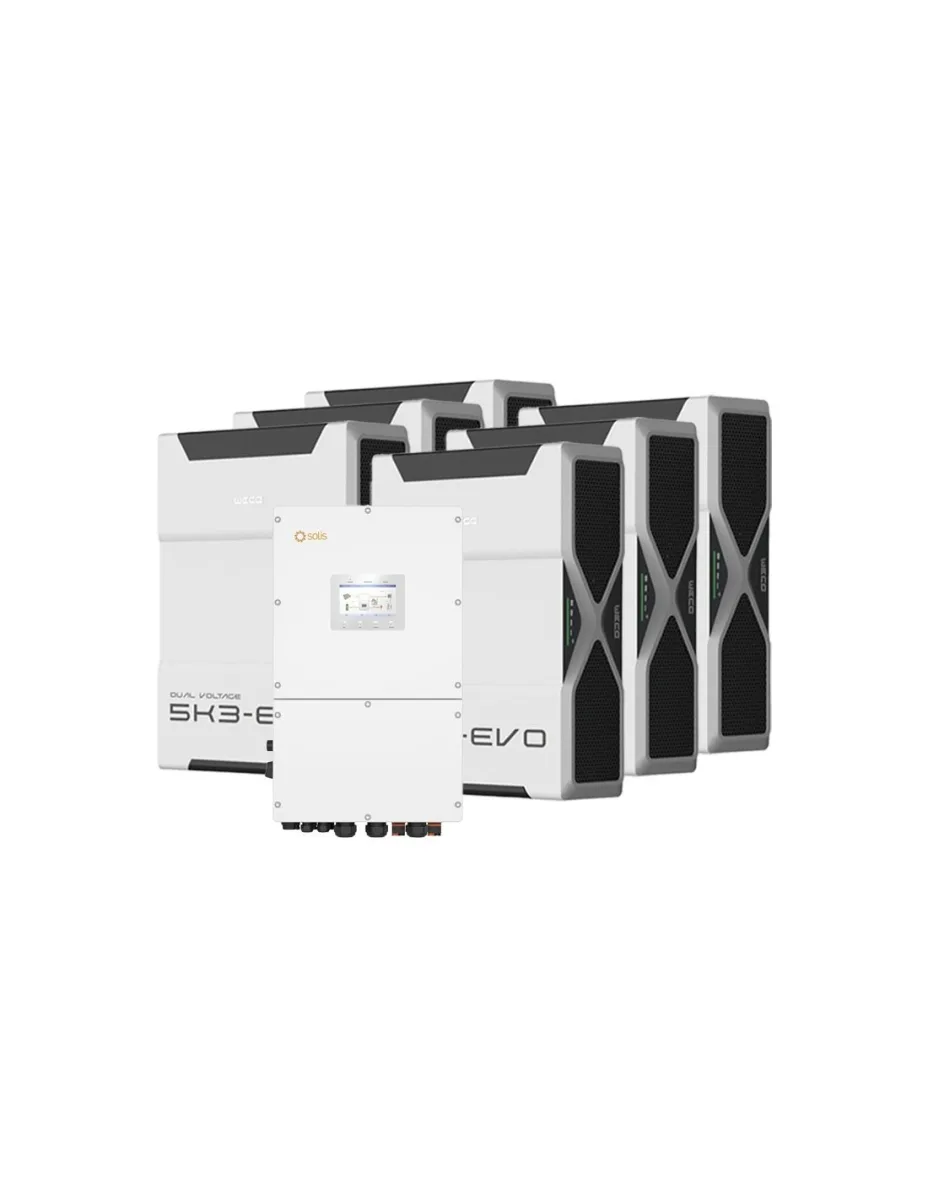Sistema di accumulo trifase inverter 40kW Solis batteria al litio 31.32kWh Weco EVO 5k3