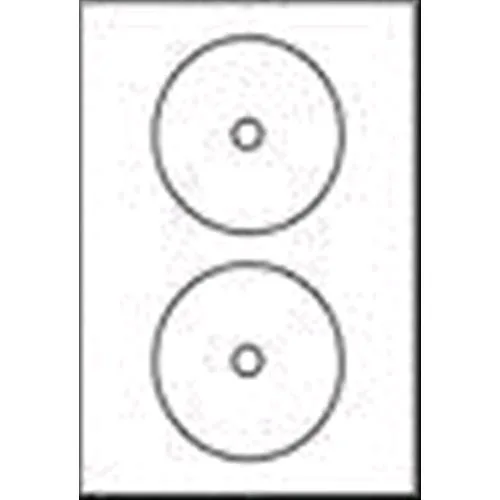 Avery-Zweckform L7676-25 Confezione 50 Etichette Adesive per CD/DVD Diametro 117 mm Colore Bianco Finitura Opaca