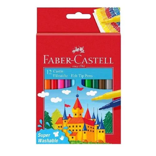 Faber Castell Pennarelli Colori Assortiti Conf 12 Pz.