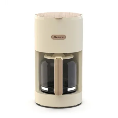 Ariete 1394 Breakfast Wood Macchina per Caffe' Americano con Filtro 12 Tazze 900 W Design Retro' Beige