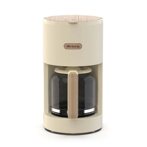 Ariete 1394 Breakfast Wood Macchina per Caffe' Americano con Filtro 12 Tazze 900 W Design Retro' Beige