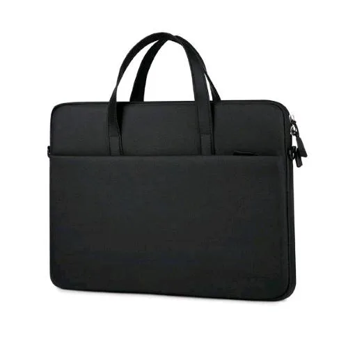 Nilox Tech Borsa per Notebook da 15.6" in Poliestere 2 Scomparti con Tasca e Tracolla Nero