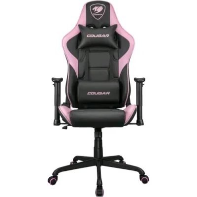 Cougar Armor Elite Eva Gaming Sedia Gaming Universale con Seduta Imbottita Bracciolo Regolabile 2D Ideale per Lunghe Sessioni di Gioco Nero Rosa