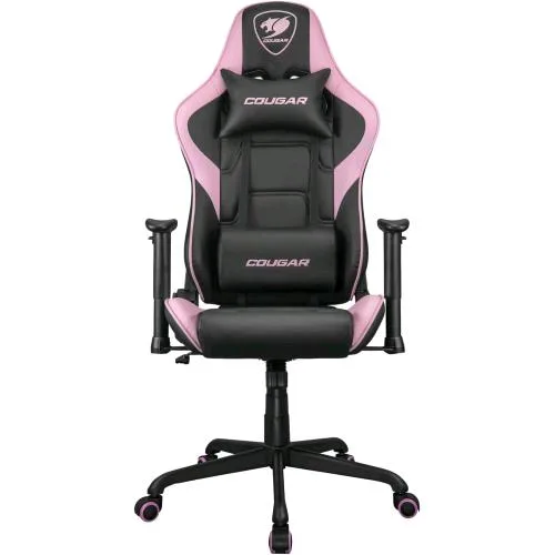 Cougar Armor Elite Eva Gaming Sedia Gaming Universale con Seduta Imbottita Bracciolo Regolabile 2D Ideale per Lunghe Sessioni di Gioco Nero Rosa