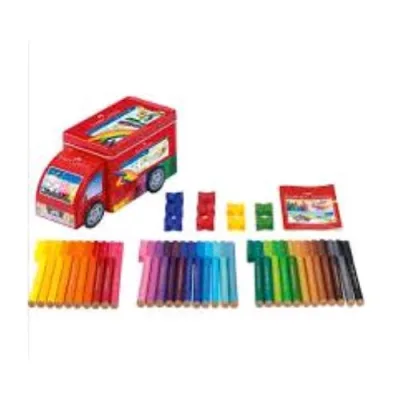 Faber Castell Pennarelli Connector Gift Set Camioncino Scatola in Metallo Colori Assortiti Conf 33 Pz.
