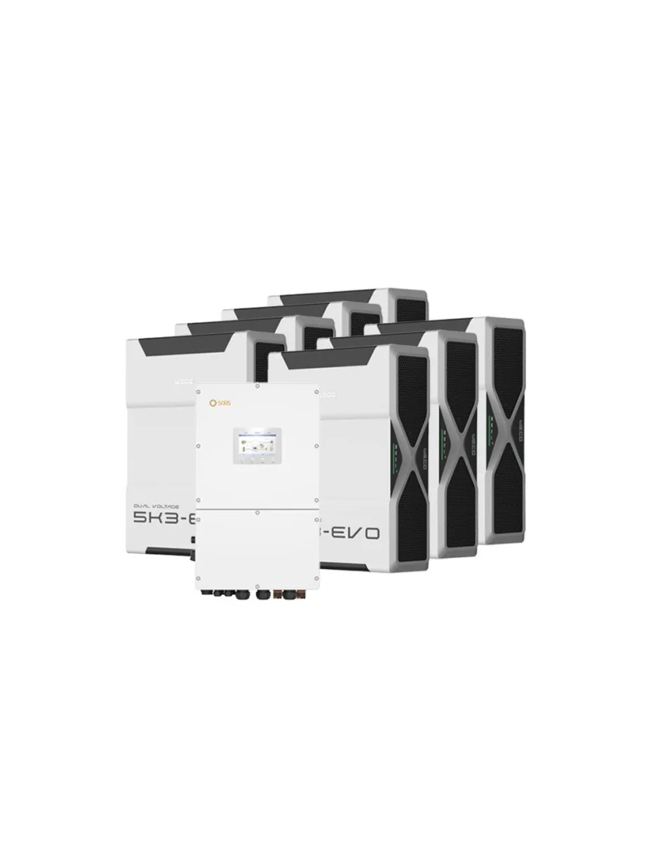 Sistema di accumulo trifase inverter 50kW Solis batteria al litio 36.54kWh Weco EVO 5k3