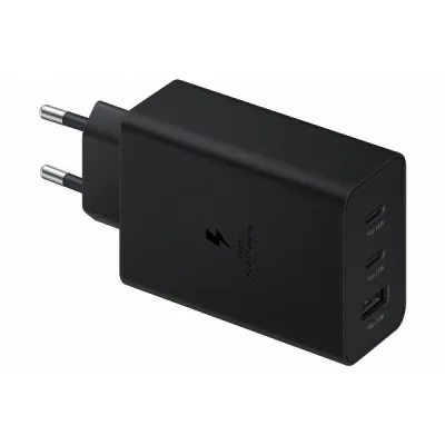 Samsung Ep-T6530 Caricabatterie Tre Porte Super Fast Charging Trio 65W Nero 2XUSB-C 1XUSB-A Black