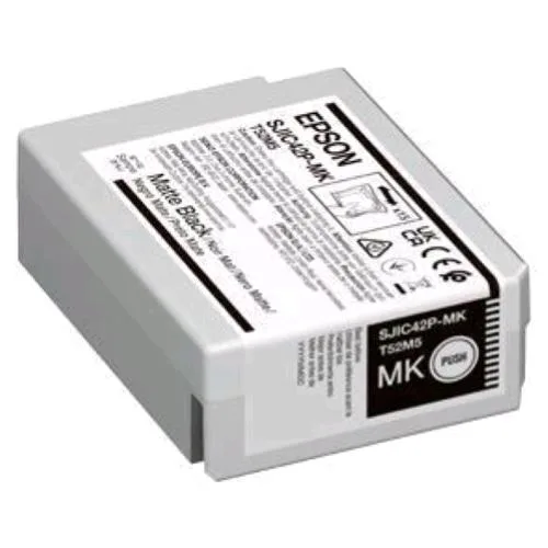 Epson SJIC42P-MK Cartuccia Inchiostro Matte Black Nero Opaco Originale 50 ml per Colorworks CW-C4000E (BK)