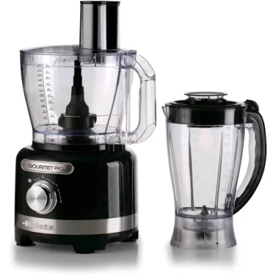 Ariete 1782 Gourmet Pro Moderna Robot da Cucina Tritatutto 3 l 1.000W Frullatore 2 l 2 Velocita' + Pulse Set di Lame + Disco in Acciaio Inox Accessorio Spremiagrumi Nero
