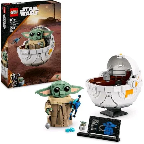 LEGO Star Wars Grogu e Carrozzina con Rana Sorgan e Minifigura di Grogu