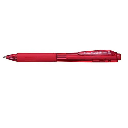 Pentel Wow Penna a Sfera Col. Rosso Punta Media Fusto Ergonimico Triangolare Grip in Gomma Conf 12 Pz.