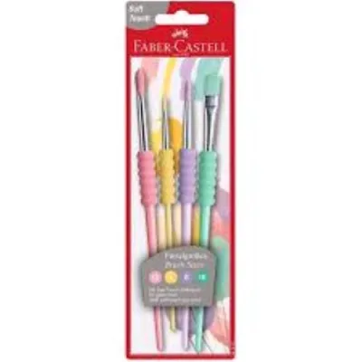 Faber Castell Pennelli Soft Touch Colori Pastello Conf 4 Pz.
