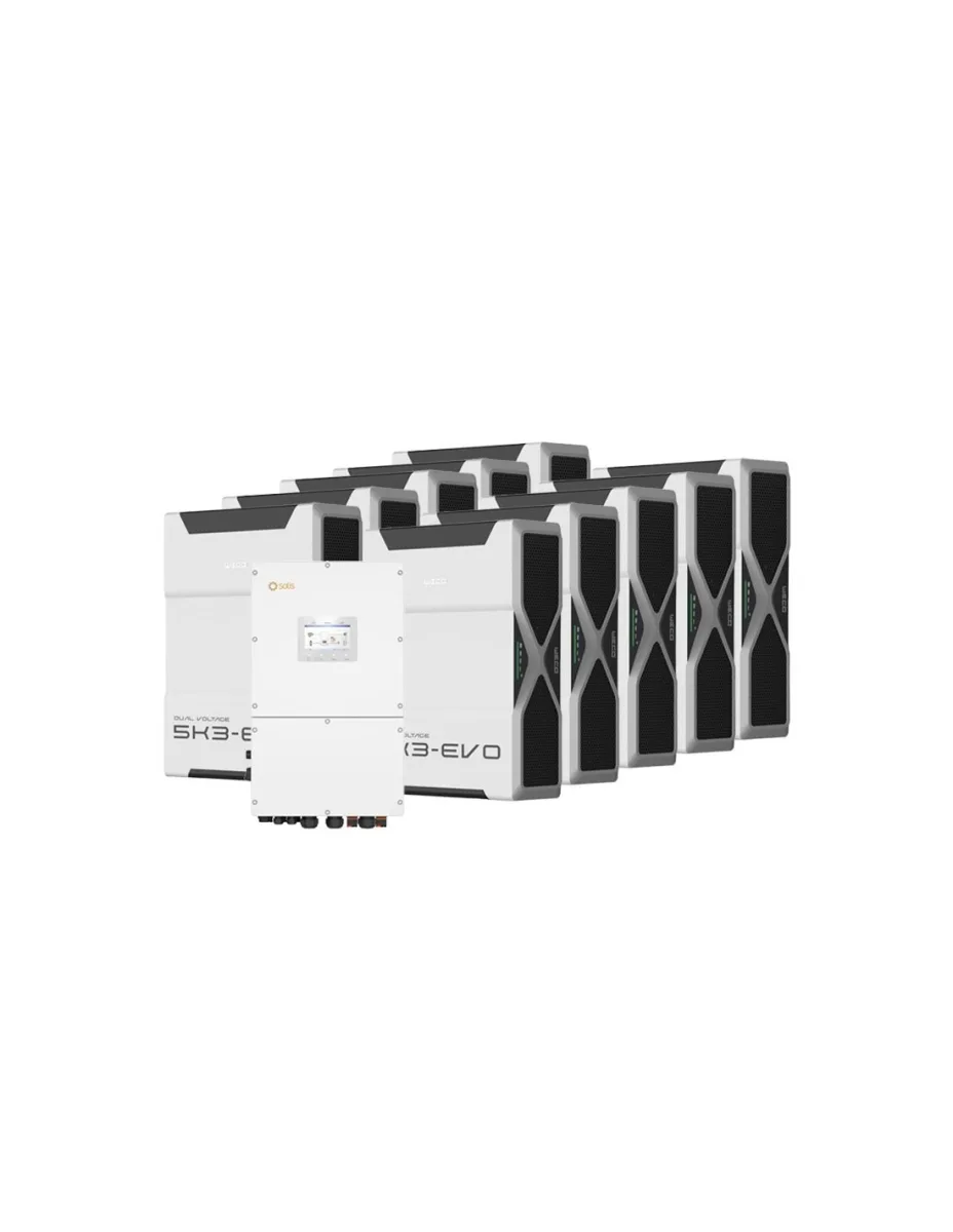 Sistema di accumulo trifase inverter 50kW Solis batteria al litio 52.2kWh Weco EVO 5k3