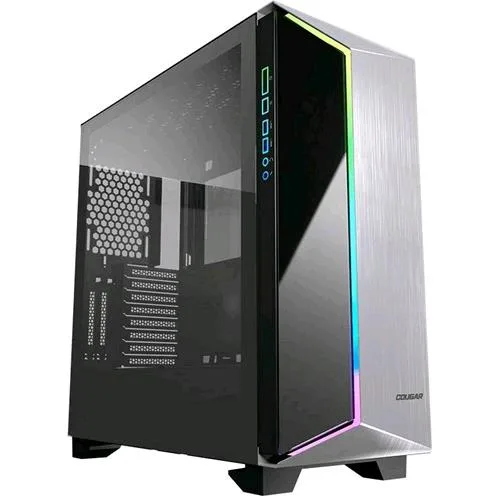 Cougar Dark Blader G Premium Mid Tower Gaming Case in Alluminio Spazzolato e Vetro Pannello Frontale con RGB e Vetro Laterale