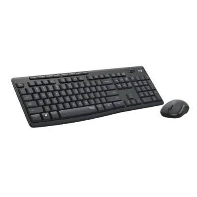 Logitech MK295 Silent Kit Tastiera e Mouse Tastiera e Mouse Wireless Ottico 1.000 DPI 3 Tasti Querty Usa Internazionale Grafite