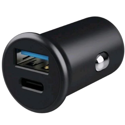 Trust Maxo Caricabatteria per Auto USB per Ricarica Rapida 38W PD 1 x USB-A QC3 18 W 1 x USB-C PD 20 W in Alluminionero
