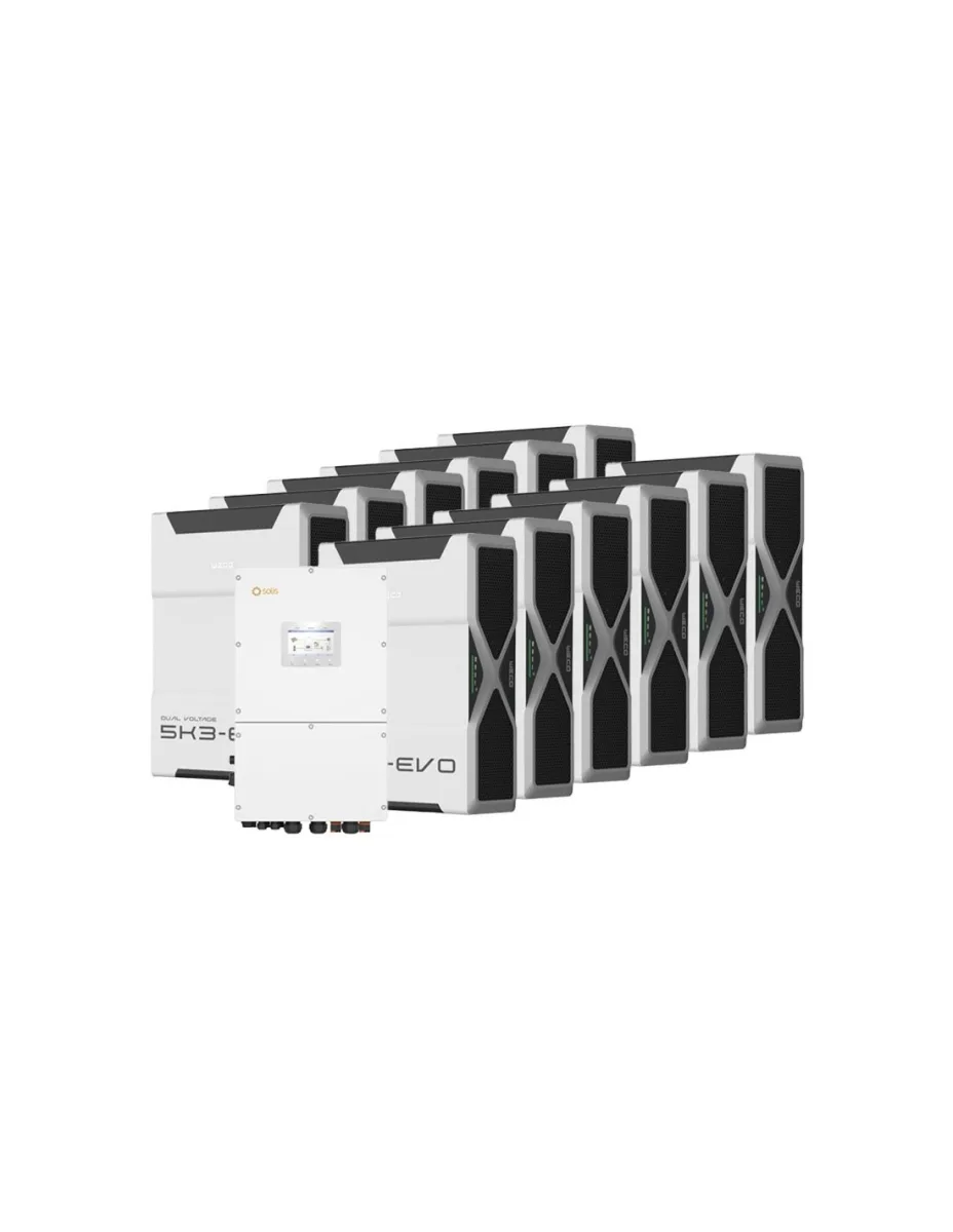 Sistema di accumulo trifase inverter 50kW Solis batteria al litio 62.64kWh Weco EVO 5k3
