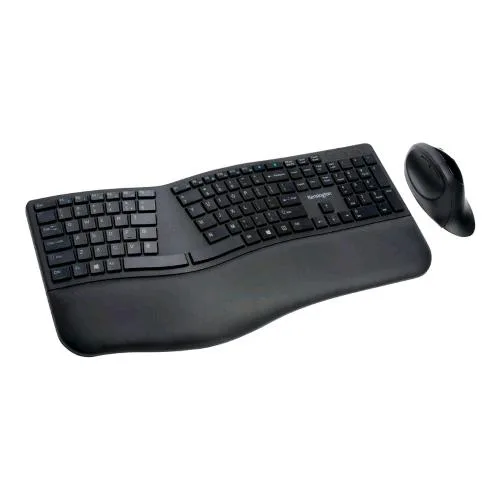 Kensington Pro Fit Ergo Wireless Keyboard And Mouse Set Tastiera + Mouse 16.000DPI Senza Fili Bluetooth 4.0 2.4 GHz Nero