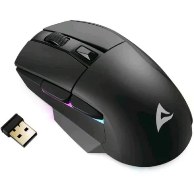 Sharkoon Skiller SGM50W Mouse Ottico Gaming Senza Fili RGB RF Wireless + USB-A Pulsante PBT 6.400 DPI Nero