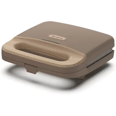 Ariete 1971 Breakfast Wood Tostiera Griglia Elettrica 750 W Piastra Antiaderente Grill 23 x 13cm Puo' Essere Riposta Verticalmente Design Retro' Tortora