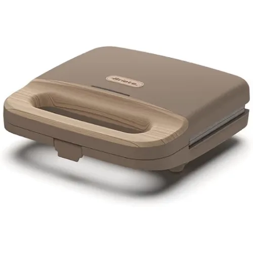 Ariete 1971 Breakfast Wood Tostiera Griglia Elettrica 750 W Piastra Antiaderente Grill 23 x 13cm Puo' Essere Riposta Verticalmente Design Retro' Tortora