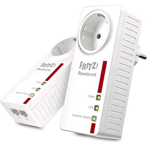 AVM Fritz!Powerline 1220E Kit di 2 Powerline 1200 Mbps 2 x LAN Gigabit Presa Passante