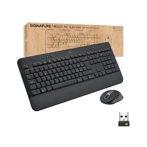 Logitech MK650 For Business Kit Tastiera e Mouse Ottico Wireless Bluetooth 4.000 DPI Logi Bolt Smartwheel Layout Italiano Graphite