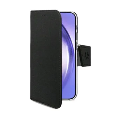 Celly Samsung Galaxy A55 5G Custodia a Portafoglio in Similpelle Chiusura con Flap Magnetico Taschine Interne Portadocumenti Nero