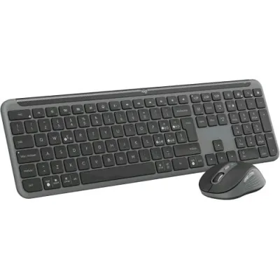 Logitech MK950 Signature Slim Wireless Tastiera e Mouse Kit con di Digitazione Silenziosi, Switch tra Tre Dispositivi, Bluetooth, Più Sistemi Operativi, Windows, Mac, Layout Italiano Qwerty, Grafite