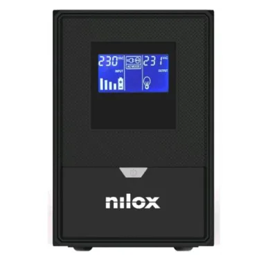 Nilox UPS PREMIUM LINE INTERACTIVE PURE SINEWAVE TOWER 1500VA 1.200 W - 2 IEC 320 C13 protette da blackout - 2 Schucko protette da blackout- PRESA USB -B PER CONTROLLO TRAMITE SOFTWARE NERO