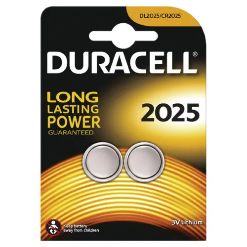 Duracell CR2025 Batteria a Bottone al Litio 3V Conf. 2 pz