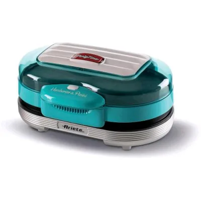 Ariete 205 Hamburger Maker Party Time Macchina per Cottura Hamburger Griglia Elettrica da Tavolo 1.200 W Doppia Pistra Antiaderente Celeste