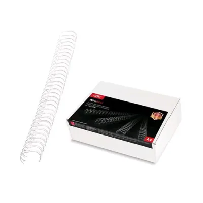 GBC Dorsi Metallici a Spirale Passo 3:1 34 Anelli da 6 mm Rilegatura 36/55 Fogli Col. Bianco Conf 100 Pz.