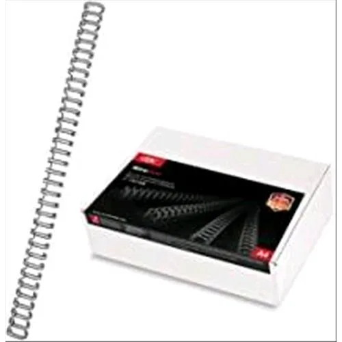 GBC Dorsi Metallici a Spirale Passo 3:1 34 Anelli da 6.3 mm Rilegatura 1/45 Fogli Col. Nero Conf 100 Pz.
