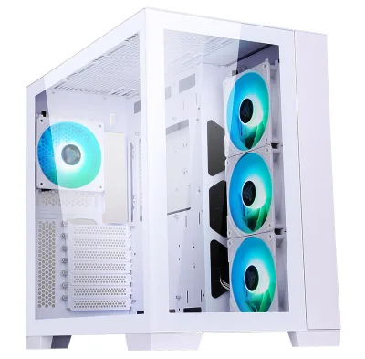 ITEK Dark Cave Gaming Tower Case ATX Pannello Laterale e Fronrale in Vetro White Edition