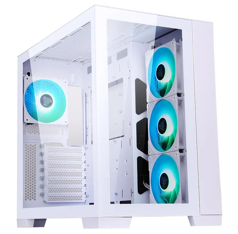 ITEK Dark Cave Gaming Tower Case ATX Pannello Laterale e Fronrale in Vetro White Edition