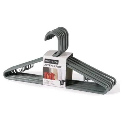 Perfetto Attaccapanni in Plastica 42 cm Cenere Conf 8 Pz.