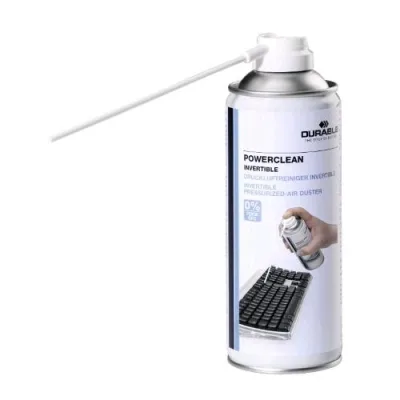 Durable Powerclean Invertible Bomboletta di Aria Compressa Capovolgibile con Cannuccia Infiamabile 200 ml