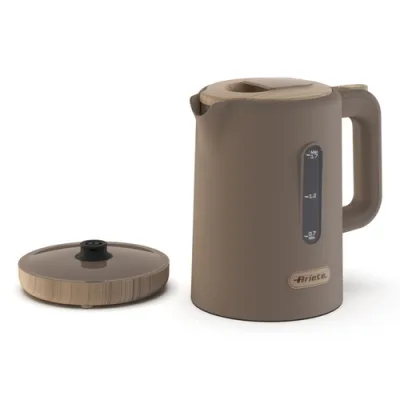 Ariete 2846 Breakfast Wood Bollitore Elettrico 2.200 W 1.7 l Effetto Legno, Base Cordless 360 Gradi, Spegnimento Automatico Tortora