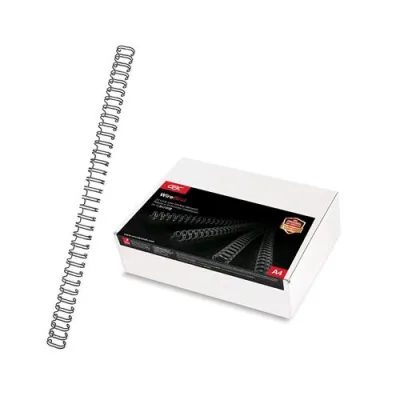 GBC Dorsi Metallici a Spirale Passo 3:1 34 Anelli da 8 mm Rilegatura 56/70 Fogli Col. Nero Conf 100 Pz.