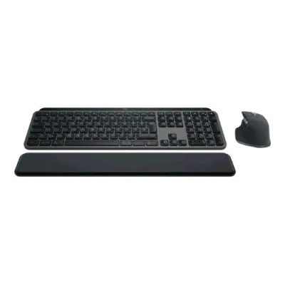 Logitech MX Keys Combo Tastiera e Mouse Wireless Bluetooth con Palm Rest Scorrimento Veloce USB-C Grafite
